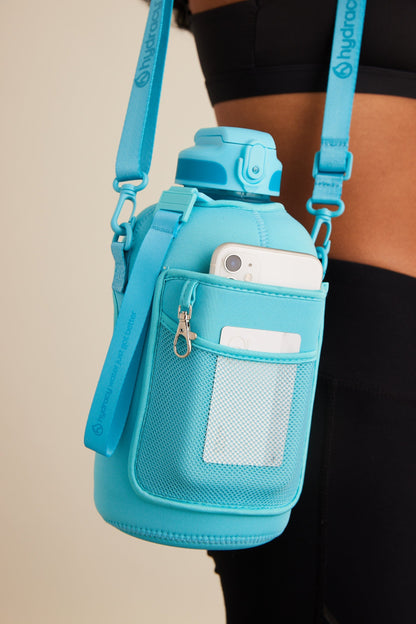 Coach 78 oz / 2.3 L Water Bottle with Storage Sleeve, Handle and Straw Lid