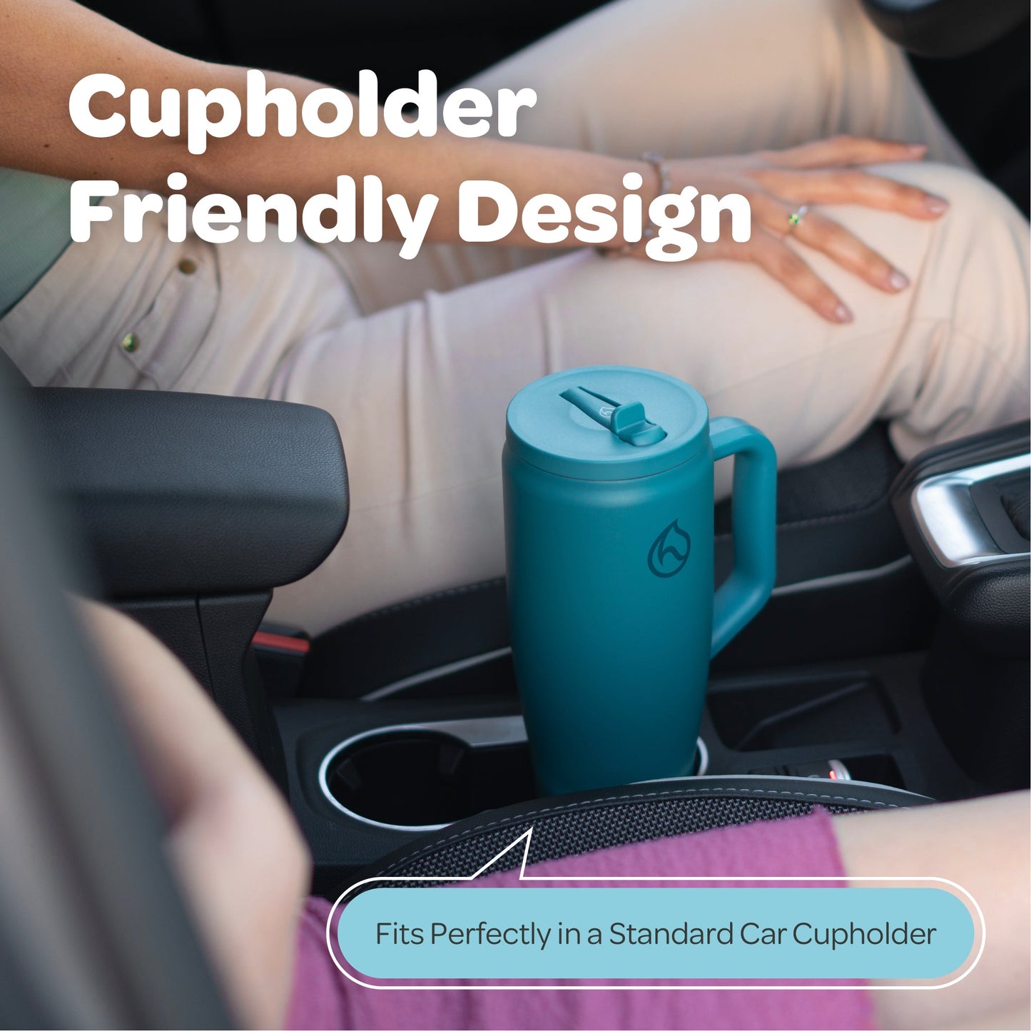 Hydracy Soulmate 40oz Insulated Tumbler with Handle & Straw — IceVault Triple Insulation, BPA-Free, Leakproof Lid, Dishwasher Safe