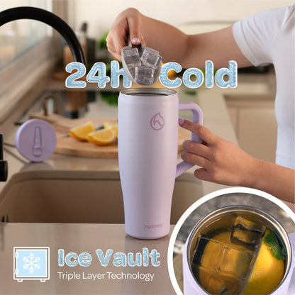 Hydracy Soulmate 40oz Insulated Tumbler with Handle & Straw — IceVault Triple Insulation, BPA-Free, Leakproof Lid, Dishwasher Safe