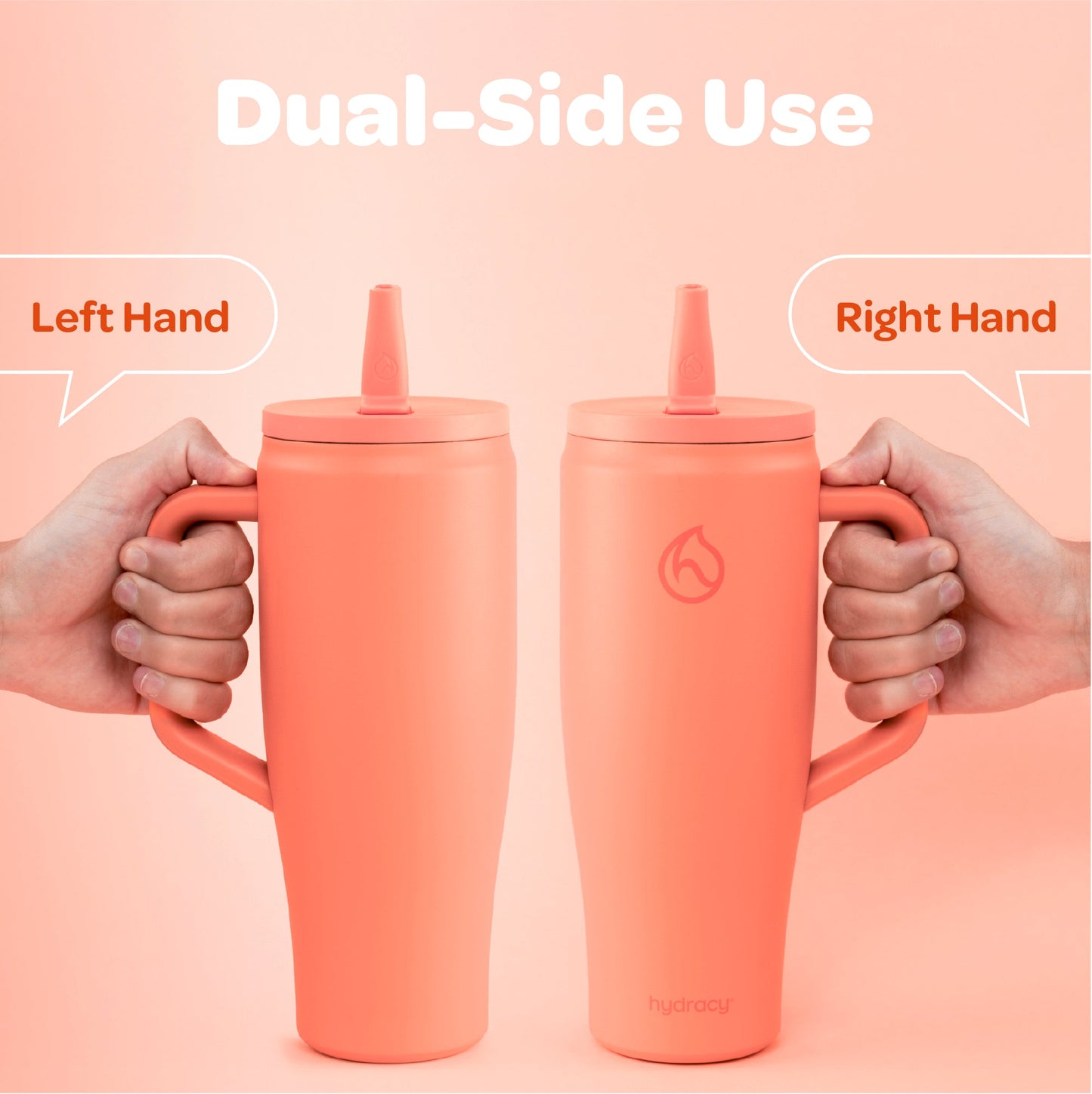 Hydracy Soulmate 40oz Insulated Tumbler with Handle & Straw — IceVault Triple Insulation, BPA-Free, Leakproof Lid, Dishwasher Safe