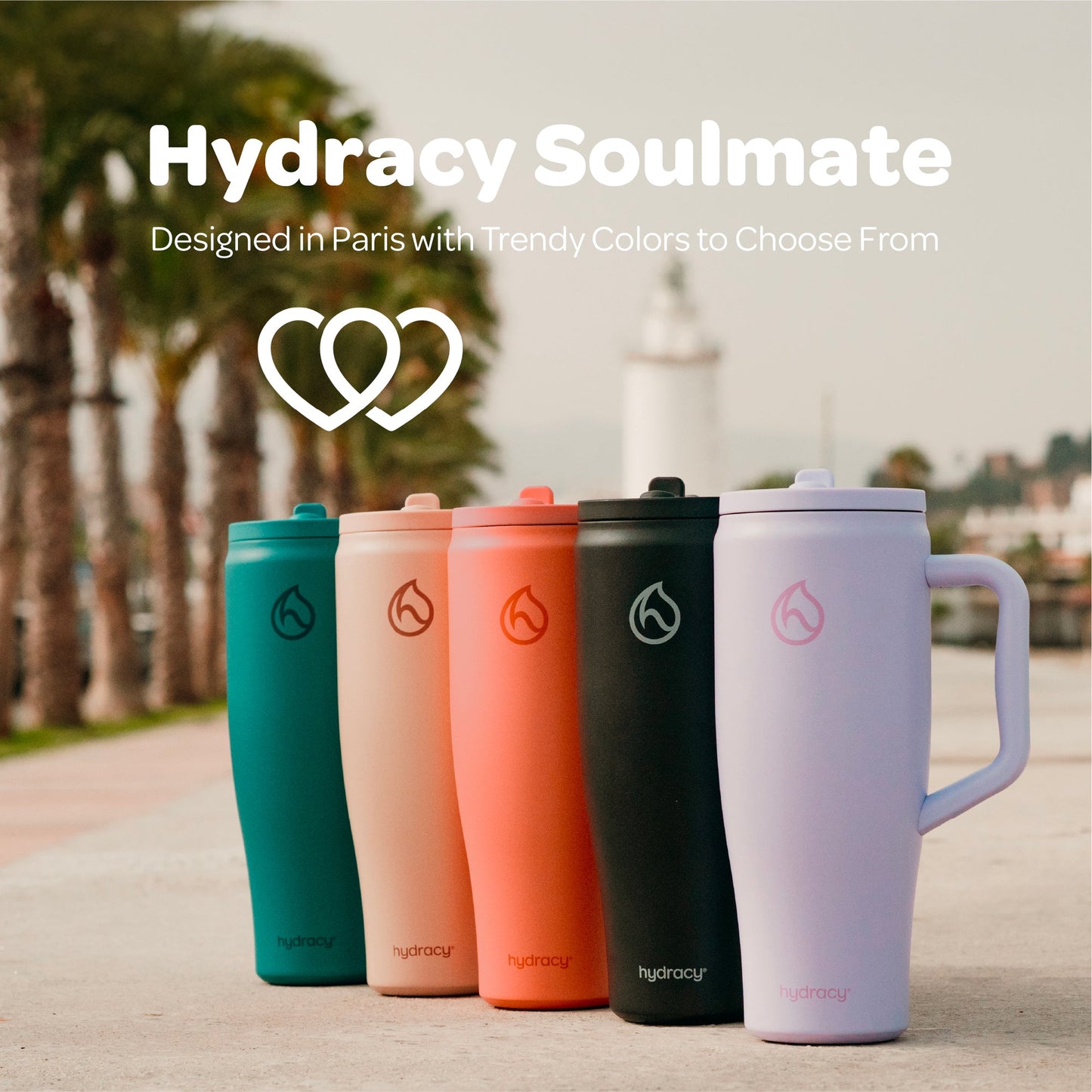 Hydracy Soulmate 40oz Insulated Tumbler with Handle & Straw — IceVault Triple Insulation, BPA-Free, Leakproof Lid, Dishwasher Safe