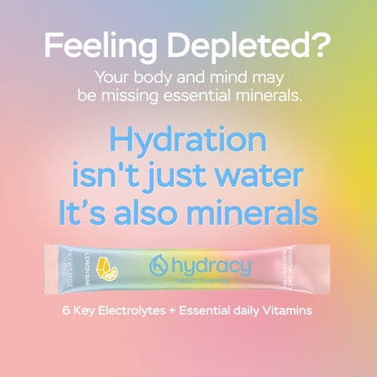 Hydracy Essential Daily Electrolyte Stick Packs (30 Count) - Lemon Bar