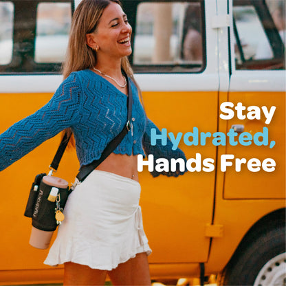 Hydracy Soulmate 40oz Tumbler Carrier Bag — Insulated, Padded Crossbody Strap, 5 Pockets, Fits Stanley/Hydro Flask Tumblers